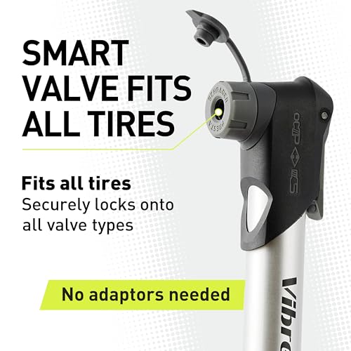 Vibrelli Mini Bike Pump - Presta & Schrader Bicycle Pump - 120 PSI Tire Pump for Road & MTB - No Valve Changing Needed - size: Pocket Pump