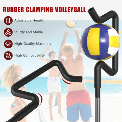 Volleyball Spike Trainer, Height Adjustable Volleyball Hitting Trainer, Hitting Training Tool for Snapping, Serving and Jumping Drills, Hitting Training Equipment for Beginners and Professionals