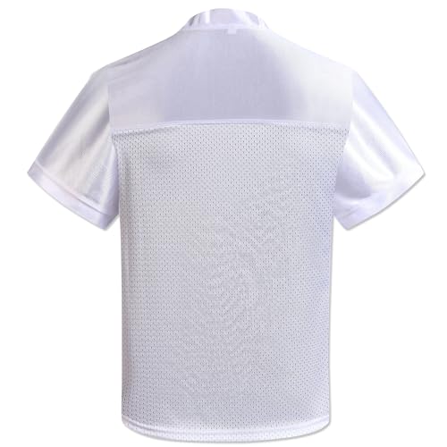 Youth Blank Football Jersey,Boy's Mesh Athletic Practice Footabll Shirts,Blank Footabll Jerseys for Kids S-XL - color: White, size: Medium