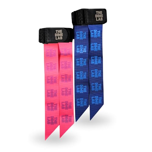 The Dime Lab Flag Football Set - Adjustable Flag Football Belts and Fabric Flags - With Velcro Straps - Blue & Pink - size: Youth/Adults