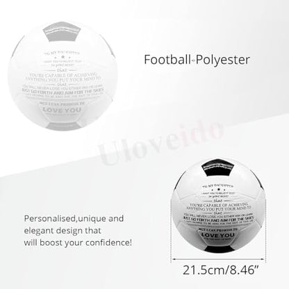 Traditional Black White Soccer Ball High Performance Diameter 21cm/ 8.3 Inch, I Love You Inspirational Soccer Gifts for Birthday Christmas - color: Daughter