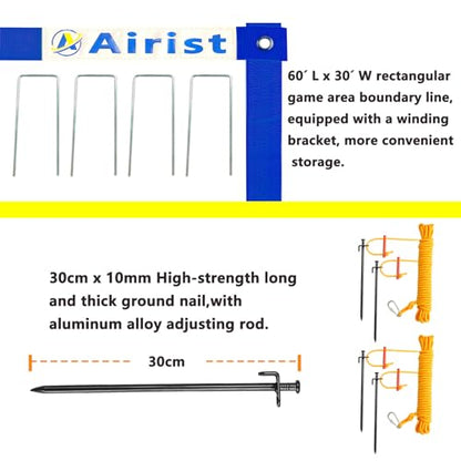 Heavy Duty Volleyball Net Outdoor with Steel Anti-Sag System, Adjustable Aluminum Poles, Professional Volleyball Nets Set for Backyard and Beach, Volleyball and Carrying Bag - color: Blue