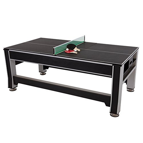 Triumph 3-in-1 Swivel Multi-Game Table – 84" Rotating Game Table with Air Hockey, Billiards & Table Tennis – Complete Accessory Set Included – Space-Saving Family Game Room Entertainment