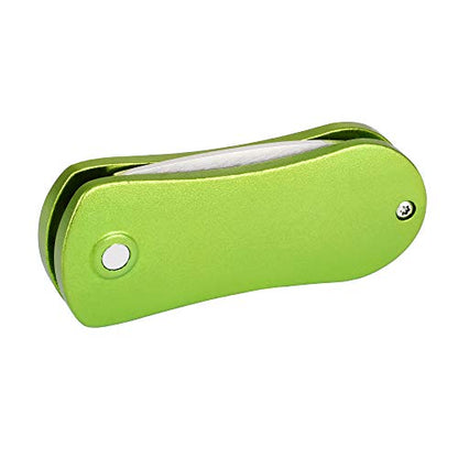 Mile High Life Golf Divot Repair Tool, All Metal Foldable Divot Tool with Pop-up Button & Magnetic Ball Marker - color: Lime Green Undulate