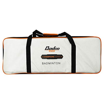 Baden Champions Portable Badminton Set Regulation Net, 4 Racquets, 3 Shuttlecocks, Boundary & Carry Bag Ideal for Backyard Fun with Friends and Family from Kids to Adults