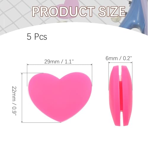 Tennis Racket Vibration Dampener Soft Silicone Racket Shock Absorber for Tennis Racquet String - Heart Shaped - color: Hot Pink