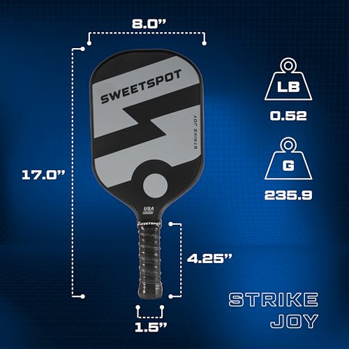 Strike Joy Pickleball Paddle | USAPA Approved | Lightweight Pickle Ball Racket - color: Black/Mint