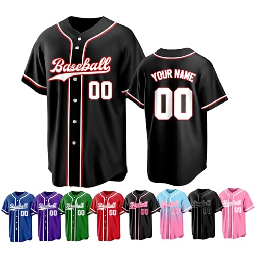 Custom Baseball Jersey Personalized Stitched Family Team Name Number Shirts Uniforms for Women Men Youth Kids - color: Black-03