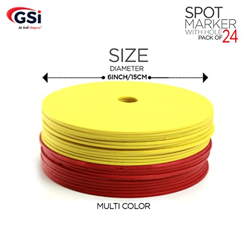 GSi Spot Markers – Non-Slip Non-Toxic Poly Spots – Floor Markers for PE, Sports & Classroom Activities - size: 9. Hole