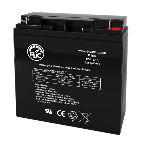AJC Battery Compatible with Lobster Phenom Electric 2 tennis ball machine 12V 18Ah Tennis Ball Machine Battery