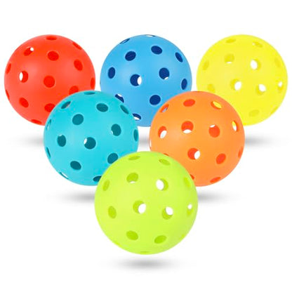 FOBAKY Pickleball Balls, Sports Outdoor Pickleballs, 40 Holes Outdoor Pickle Balls with Mesh Bag for Man and Women