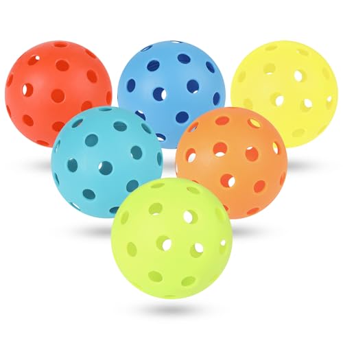 FOBAKY Pickleball Balls, Sports Outdoor Pickleballs, 40 Holes Outdoor Pickle Balls with Mesh Bag for Man and Women