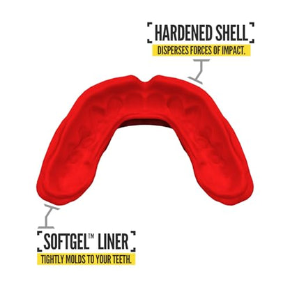 2 Pack Nxtrnd Rush Dual Layer Mouthguard, Custom Fit Sports Mouthpiece for Football, Boxing, MMA, Basketball, Hockey, Lacrosse, Youth & Adult (Red) - color: Red