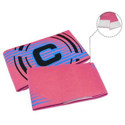 Sports Captain C Arm Band, Unisex Elastic Soccer Captain Armband Adjustable Outdoor Football Player Captain's ArmBands for Youth and Adult - color: Pink