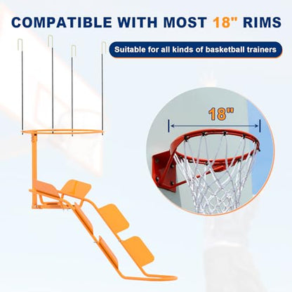 Steel Basketball Rebound System - 180° Rotatable Ball Rebound Attachment, Suitable for Indoor/Outdoor Hoops | Time-Saving Shooting Training Accessory