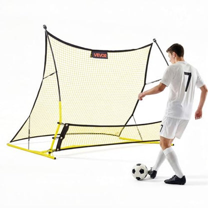 VEVOR Upgrated Soccer Rebounder Net, 2-in-1 Soccer Goal Rebounder, Thickened Fiberglass Poles Iron Pipe for Team Solo Control, Passing Practice, Easy Setup Ball Training Equipment for Teens & Adults