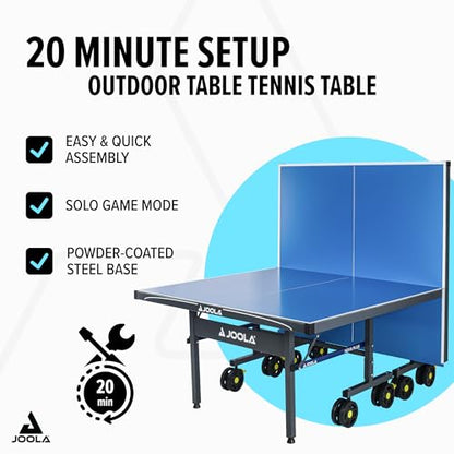 JOOLA NOVA Outdoor Ping Pong Table with Waterproof Table Tennis Net Set - Quick Assembly - All Weather Aluminum Composite Surface - Tournament Quality - Indoor & Outdoor Compatible