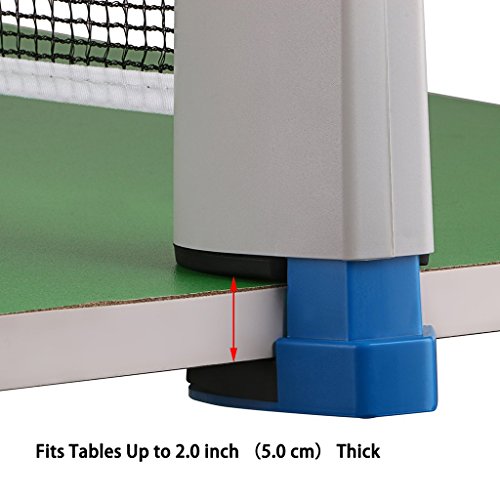 Hipiwe Retractable Table Tennis Net Replacement, Ping Pong Net and Post with PVC Storage Bag, 6 Feet(1.8M, Fits Tables Up to 2.0 inch 5.0 cm - color: White
