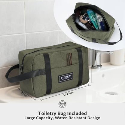 STOVER 45/80/100L Carry-On Rolling Duffel Bag with Wheels, Medium Durable Travel Duffle w/Toiletry Bag, Packable, Foldable with Shoulder Straps- Use as Luggage or Backpack, Men/Women (Green)