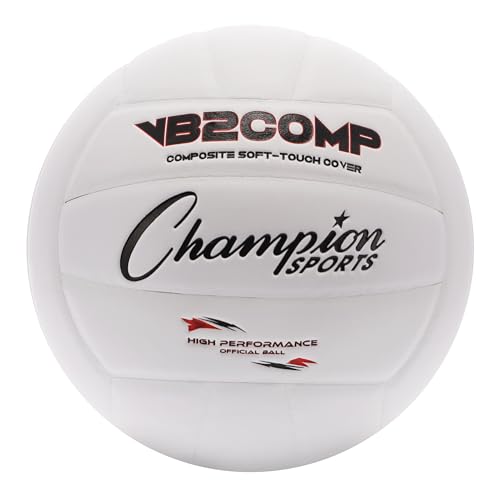 Champion Sports VB Official Composite Synthetic Leather Game Volleyball - Multiple Colors - color: White/White
