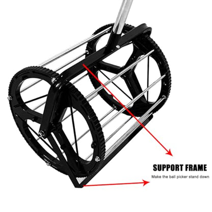 Tennis Ball Picker Platen Style Ball Retrievers Automatic Ball Hopper Basket Rolling Tennis Ball Collector for Training