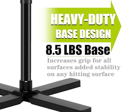 TARUMG Portable Batting Tee for Baseball/Softball, Height Adjustment from 25-47 inches, Heavy Duty Baseball Tee with Detachable Rubber Top, Easy Assembly Hitting Tee for Kids/Youth/Adults - style: Plus&Black 25“-47”