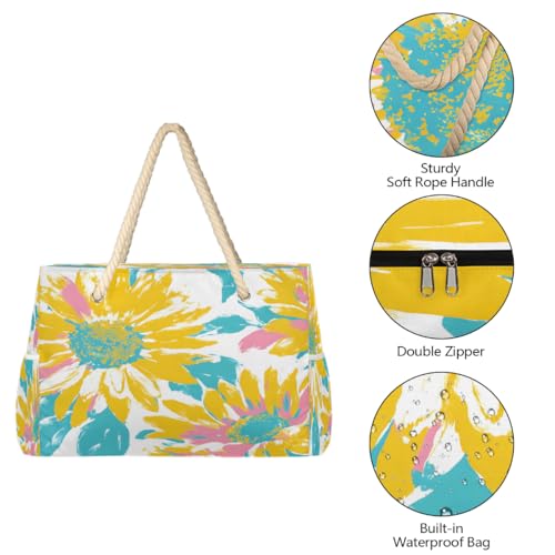 Beach Bag Waterproof Sand-proof Canvas Tote Lightweight Shoulder Bag Suitable for Family outdoor travel - color: D2