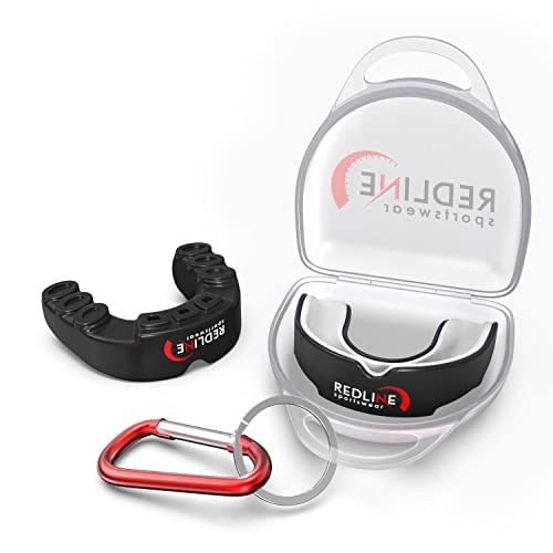 Sports Mouth Guard for Boxing, Football, MMA, Wrestling, Muay Thai, Hockey & Lacrosse Custom Fit Mouthguard for Men, Women, Kids & Youth Case Included, Comfortable, BPA Free, Braces Compatible - color: White & Black