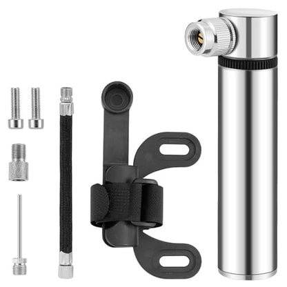 Portable Mini Bicycle Pump, Aluminium Bicycle Air Pump, Easy Inflatable, Ball Basketball Pump, 120 PSI High Pressure Air Pump, Road Pump for Road Bike, Mountain Bikes and Balls