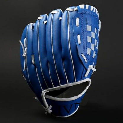 Generic Pu Infielder Baseball Glove 9.5-inch Thickened Softball Mitt, Blue Pitcher Training Mitt Without Ball, Youth Sports Protective Gear