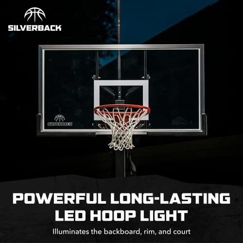 Silverback LED Basketball Hoop Light Illuminates Backboard, Rim, and Court and Fits Square Silverback and Goaliath In-Ground Hoops