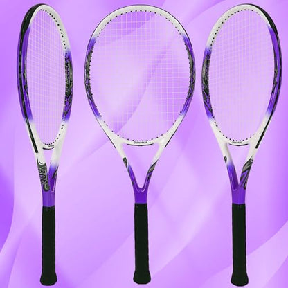 Senston 27 inch Tennis Racket for Adults 1 Pack Tennis Racket Set Tennis Overgrip, Vibration Damper - color: purple