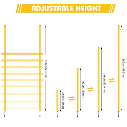 Agility Training Set with 3 Adjustable Speed Hurdles, 6 Poles, 1 Ladder, 12 Soccer Cones and Jump Rope, Footwork and Coordination Equipment for Soccer, Football, Basketball, Youth and Adults