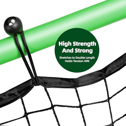 Volleyball Rebounder Net 7x4 FT, Adjustable Volleyball Training Equipment for Backyard Outdoor Solo Practice, Heavy-Duty 45-Layer Net with Ground Stakes & Target Belt