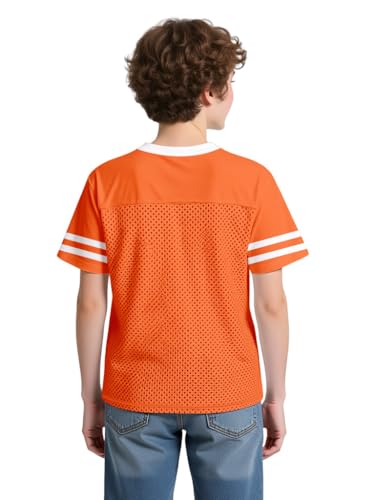 Football Jersey Blank Mesh Hip Hop Short Sleeve Shirt Plain Practice Sport Uniform Gift for Youth S~XL