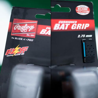 Rawlings | 2.75mm BAT GRIP | Baseball/Softball | Extra Cushion, Black