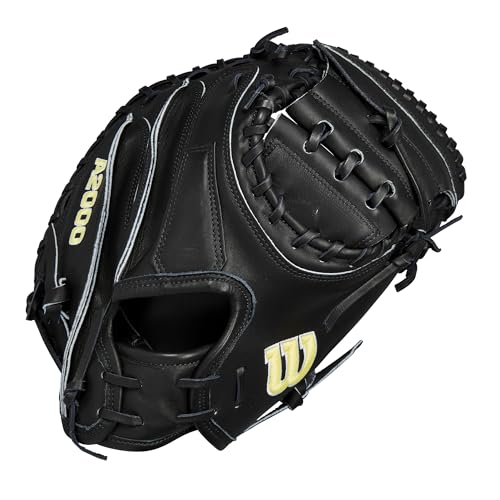 Wilson 2024 Classics Series A2000 Baseball Gloves - color: Black/Yellow, size: Catcher - 33.5"