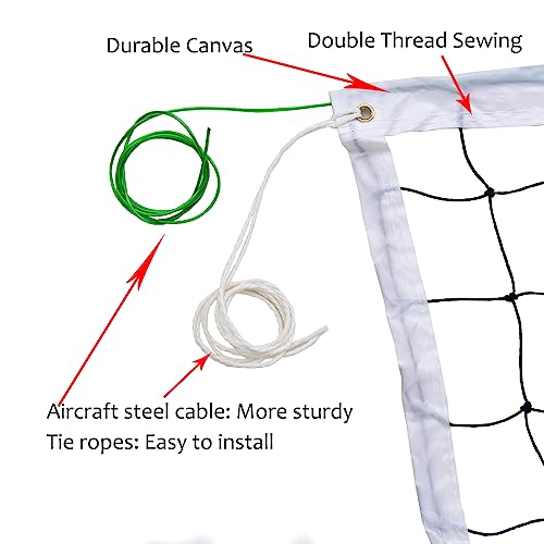 Professional Sports Volleyball Net (32 FT x 3 FT) for Indoor and Outdoor (Net Only)