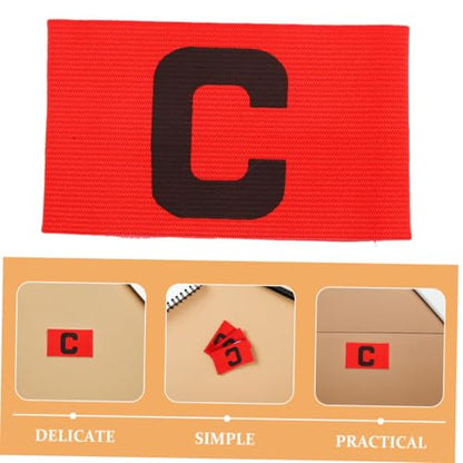 Yardwe Elastic Sports Captain Armbands Durable Drop Team Leader Sleeves for Soccer Rugby Basketball Enhances - color: Red