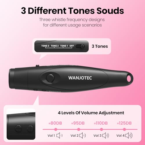 Electronic Whistle for Teacher Coaches, 3 Tones Adjustable 130db Loudest High Volume Handheld Emergency Electric Whistles for Referee, P.E.Outdoor Sports Whistles with Lanyard