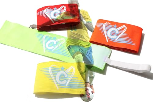 DQL Captain arm Bands for Soccer Kids Soccer Captain Armband Youth Teen Team Sports Equipment, Teenager Captains arm Bands Pack of 4