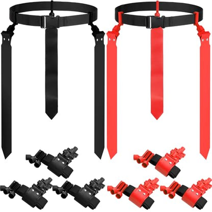 Junkin 6/8/10 Players Flag Football Sets Adjustable Football Belts and Flags for Youths Teens Kids Adults Players Sports Team - color: Black,red
