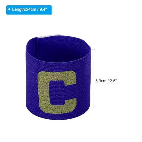 PATIKIL 9.4x2.5 Soccer Captain C Armband, Nylon Unisex Elastic Arm Badge Adjustable for Youth Adult Team Training, Blue