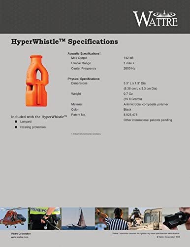 HyperWhistle The Original Worlds Loudest Whistle up to 142db Loud, Very Long Range, for Referee, Coaches, Instructors, Sports, Teachers, Life Guard, Self Defense, Survival, Emergency uses