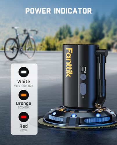 Fanttik X9 Ace Mini Bike Pump, 32s Fast Inflate Bike Pump with Gauge, 150PSI Electric Air Pump with Presta and Schrader Valve, Suitable for Motorcycle, Road Bike, Electric Bike, MTB