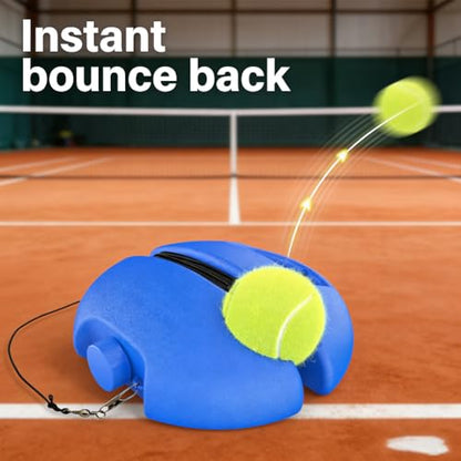 Solo Tennis Trainer Rebound Ball with String, Portable Tennis Practice Rebounder, Self Tennis Practice Rebounder Set, Training Equipment for Beginner Pracitce Training - color: Blue with 2 Balls