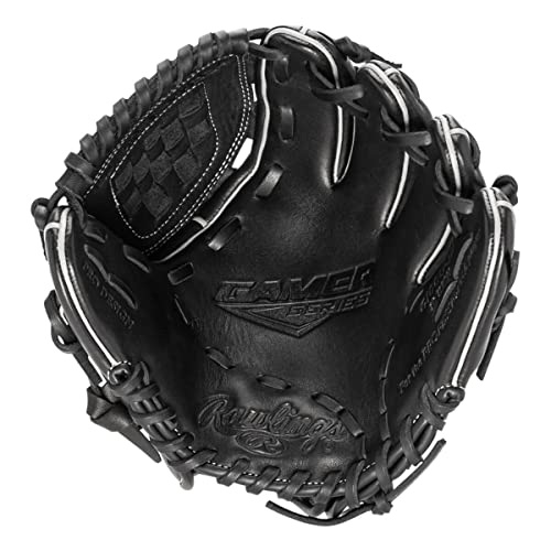 Rawlings Gamer Contour Series Utility Baseball Glove | Youth | Travel | Infield | Outfield | First Base | Black | Right Hand Thrower | Left Hand Thrower - size: 10"