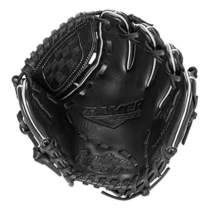 Rawlings Gamer Contour Series Utility Baseball Glove | Youth | Travel | Infield | Outfield | First Base | Black | Right Hand Thrower | Left Hand Thrower - size: 10"