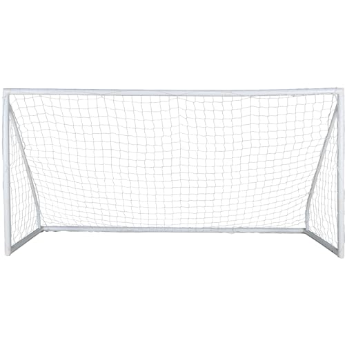 VEVOR Portable Soccer Goal, 12 x 6 ft Large Practice Soccer Net, Steel Fiberglass Structure Training Goal Set with Carry Bag, All-Weather Outdoor Use, for Backyards, Parks, School Fields - style: 12x6 ft PVC