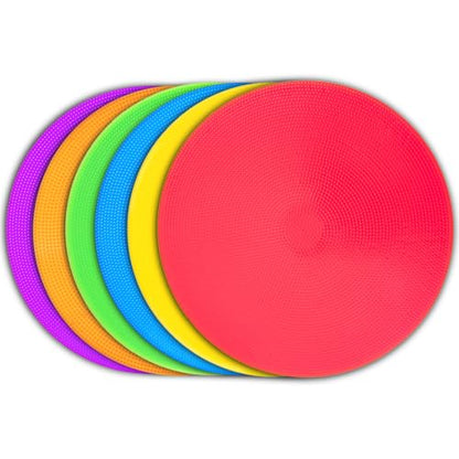 Poly Spot Markers 4 inch/9 inch Non-Slip Rubber Agility Training Markers Floor Dots Flat Field Cones for Football, Soccer, Basketball, School Exercise Drills, Dance Practice - style: 9 inch 6 Pcs (TPE)